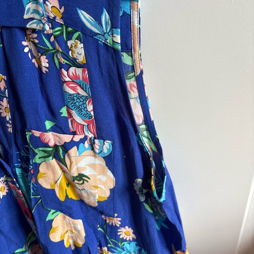 Anthropologie Blue Floral Midi Dress - Picture 8 of 11